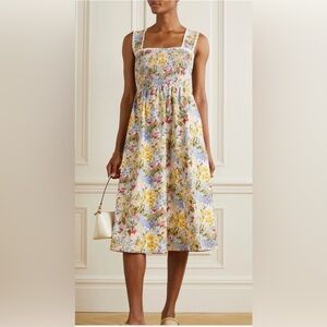 Reformation Villa Smocked Stretch Cotton Dress